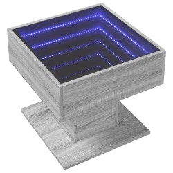 Table basse avec LED sonoma gris 50x50x45 cm bois d'ingénierie 