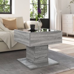 Table basse avec LED sonoma gris 50x50x45 cm bois d'ingénierie 