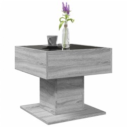 Table basse avec LED sonoma gris 50x50x45 cm bois d'ingénierie 
