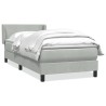 Sommier à lattes de lit et matelas gris clair 80x210 cm velours 