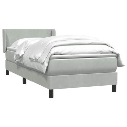 Sommier à lattes de lit et matelas gris clair 80x210 cm velours 