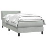 Sommier à lattes de lit et matelas gris clair 80x210 cm velours 