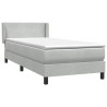 Sommier à lattes de lit et matelas gris clair 80x210 cm velours 