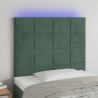 Tête de lit à LED Vert foncé 100x5x118/128 cm Velours 