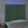 Tête de lit à LED Vert foncé 100x5x118/128 cm Velours 