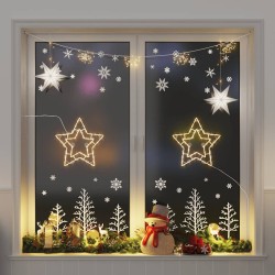 Lumières de Noël silhouette d'étoile 2 pcs 50 LED blanc chaud 