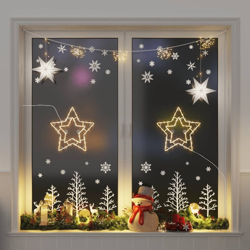 Lumières de Noël silhouette d'étoile 2 pcs 50 LED blanc chaud 