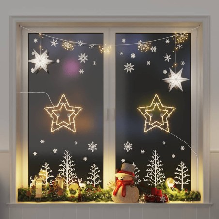 Lumières de Noël silhouette d'étoile 2 pcs 50 LED blanc chaud 
