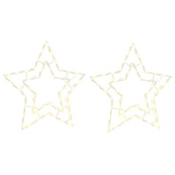 Lumières de Noël silhouette d'étoile 2 pcs 50 LED blanc chaud 