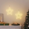 Lumières de Noël silhouette d'étoile 2 pcs 50 LED blanc chaud 