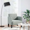 Fauteuil avec accoudoirs gris clair 54 cm velours 