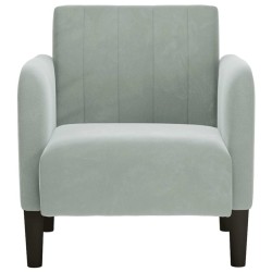 Fauteuil avec accoudoirs gris clair 54 cm velours 