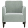 Fauteuil avec accoudoirs gris clair 54 cm velours 