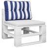 Coussin de palette rayures bleues et blanches 50x40x12 cm tissu 