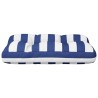 Coussin de palette rayures bleues et blanches 50x40x12 cm tissu 