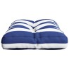 Coussin de palette rayures bleues et blanches 50x40x12 cm tissu 