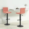Tabourets de bar lot de 2 rose velours 