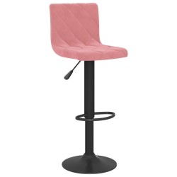 Tabourets de bar lot de 2 rose velours 