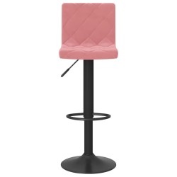 Tabourets de bar lot de 2 rose velours 
