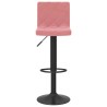Tabourets de bar lot de 2 rose velours 