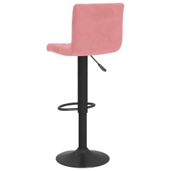 Tabourets de bar lot de 2 rose velours 