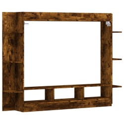 Meuble TV chêne fumé 152x22x113 cm bois d'ingénierie 