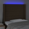 Tête de lit à LED Marron foncé 93x16x118/128 cm Tissu 