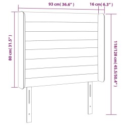 Tête de lit à LED Marron foncé 93x16x118/128 cm Tissu 