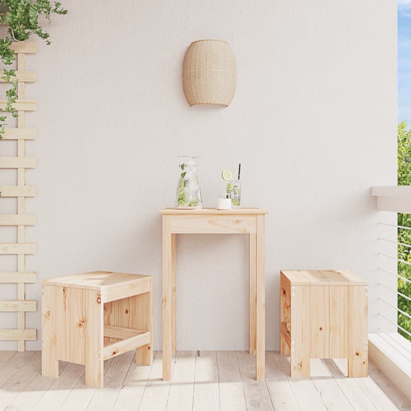 Tabourets de jardin lot de 2 40x36x45 cm bois massif de pin Tabourets de jardin lot de 2 40x36x45 cm bois massif de pin