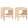 Tabourets de jardin lot de 2 40x36x45 cm bois massif de pin 