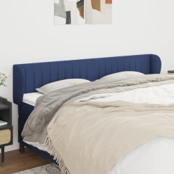 Tête de lit avec oreilles Bleu 183x23x78/88 cm Tissu 