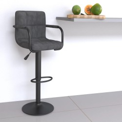 Tabouret de bar Gris foncé Velours 