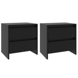 Tables de chevet 2 pcs noir 45x34,5x44,5 cm bois d'ingénierie 