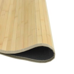 Tapis rond naturel clair 100 cm bambou 