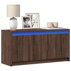 Meuble TV avec LED chêne marron 100x34x50 cm bois d'ingénierie 
