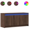 Meuble TV avec LED chêne marron 100x34x50 cm bois d'ingénierie 
