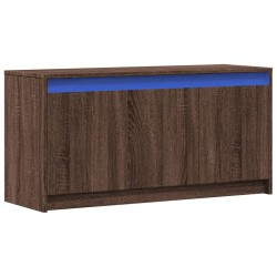 Meuble TV avec LED chêne marron 100x34x50 cm bois d'ingénierie 
