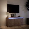Meuble TV avec LED chêne marron 100x34x50 cm bois d'ingénierie 