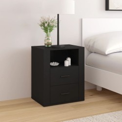 Table de chevet Noir 50x36x60 cm Bois d’ingénierie 