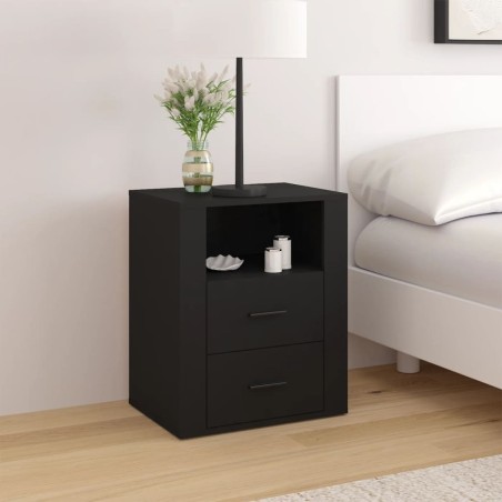 Table de chevet Noir 50x36x60 cm Bois d’ingénierie 
