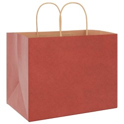 Sacs en papier 250 pcs avec poignées rouge 32x22x24 cm 