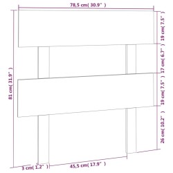 Tête de lit Marron miel 78,5x3x81 cm Bois massif de pin 