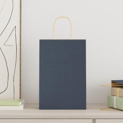 Sacs en papier 50 pcs avec poignées bleu 21x11x31 cm 