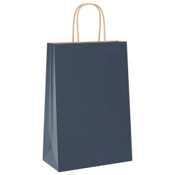 Sacs en papier 50 pcs avec poignées bleu 21x11x31 cm 