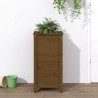 Jardinière marron miel 40x40x78 cm bois massif de pin 