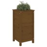 Jardinière marron miel 40x40x78 cm bois massif de pin 