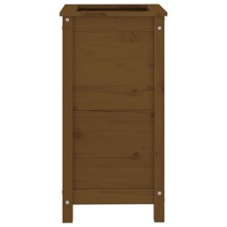 Jardinière marron miel 40x40x78 cm bois massif de pin 