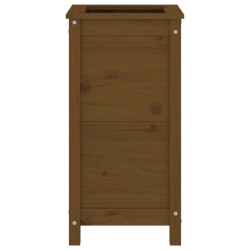 Jardinière marron miel 40x40x78 cm bois massif de pin 