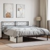 Cadre de lit métal sans matelas avec tête de lit noir 120x190cm 