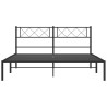 Cadre de lit métal sans matelas avec tête de lit noir 120x190cm 
